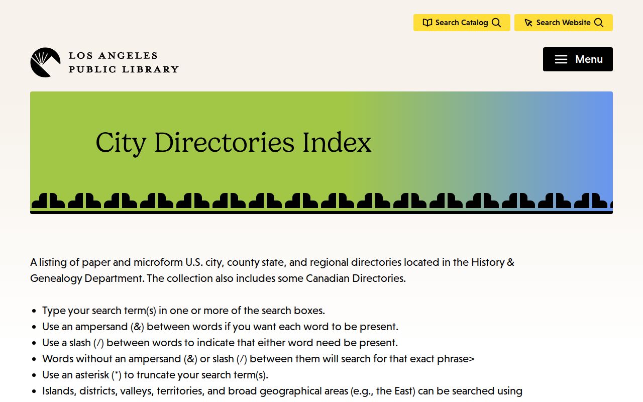 Baldwin Park city directory LAPL holdings index