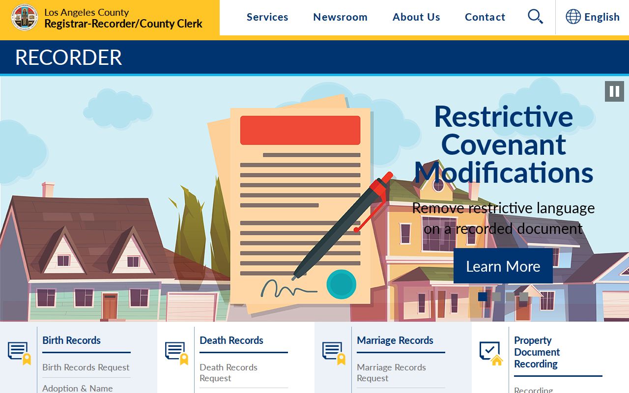 Baldwin Park residents directory Los Angeles County recorder service hub